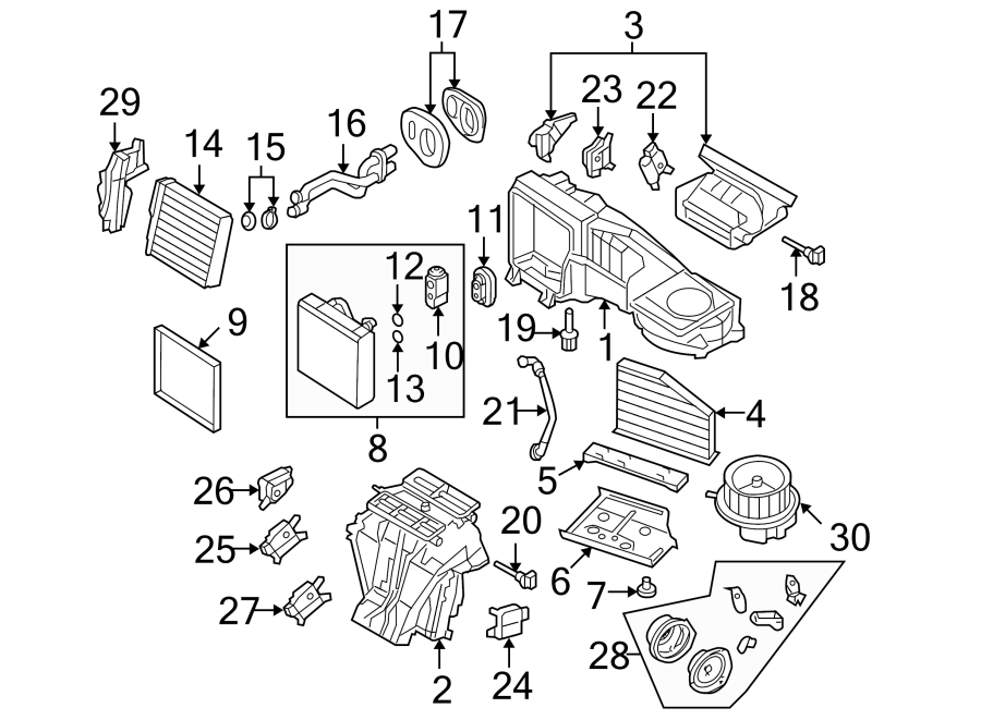 6AIR CONDITIONER & HEATER. EVAPORATOR & HEATER COMPONENTS.https://images.simplepart.com/images/parts/motor/fullsize/9256140.png