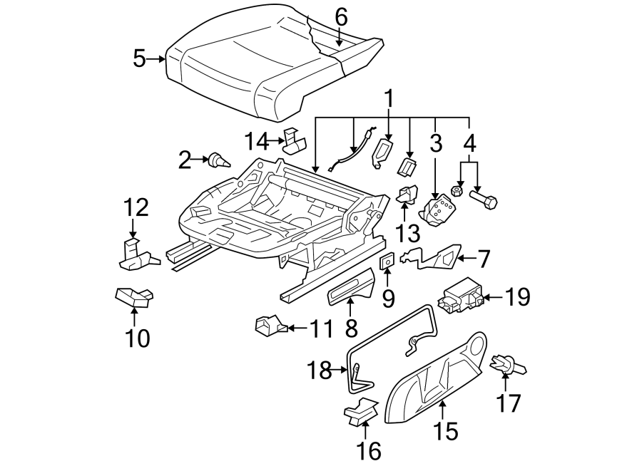 SEATS & TRACKS. FRONT SEAT COMPONENTS.