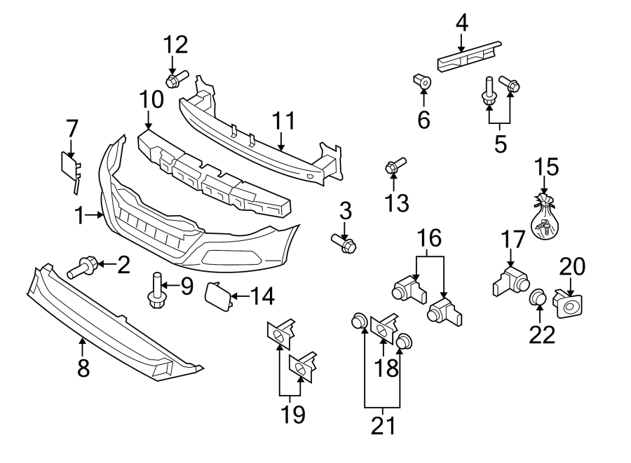 11FRONT BUMPER & GRILLE. BUMPER & COMPONENTS.https://images.simplepart.com/images/parts/motor/fullsize/9257005.png