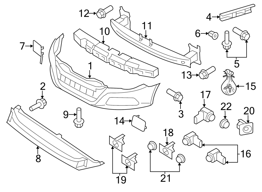 1FRONT BUMPER & GRILLE. BUMPER & COMPONENTS.https://images.simplepart.com/images/parts/motor/fullsize/9257007.png