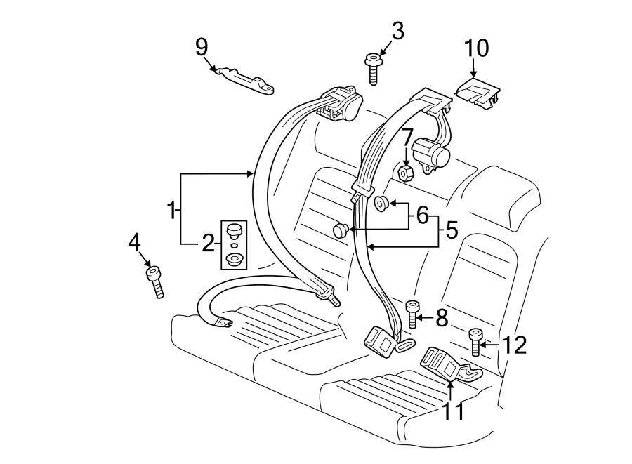 9RESTRAINT SYSTEMS. REAR SEAT BELTS.https://images.simplepart.com/images/parts/motor/fullsize/9257450.png