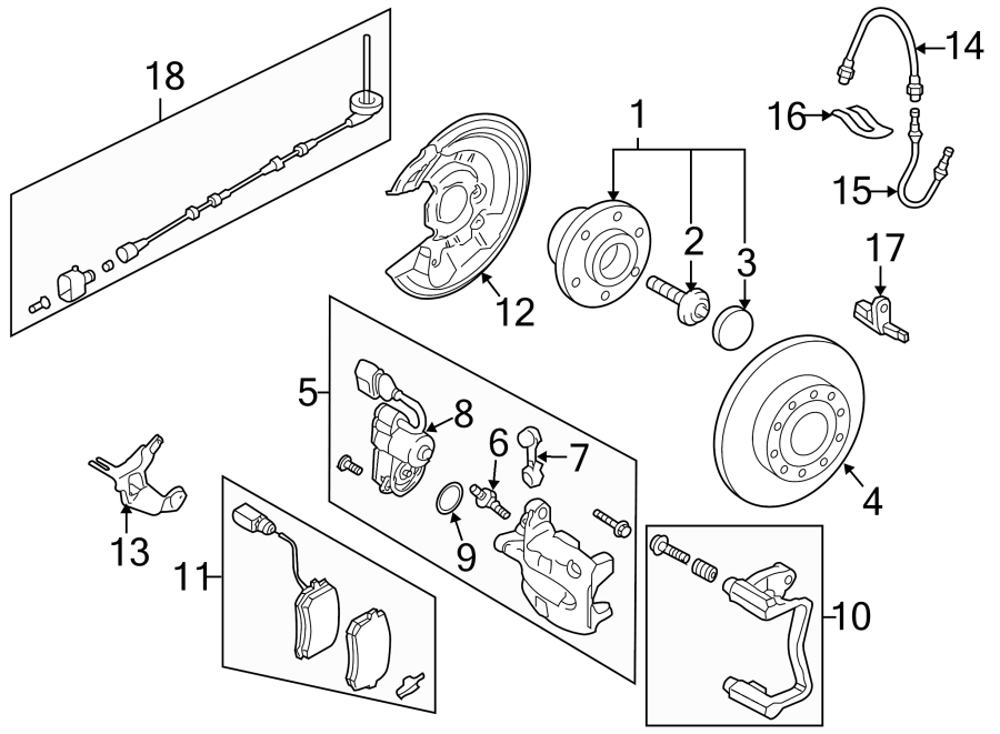 REAR SUSPENSION. BRAKE COMPONENTS.