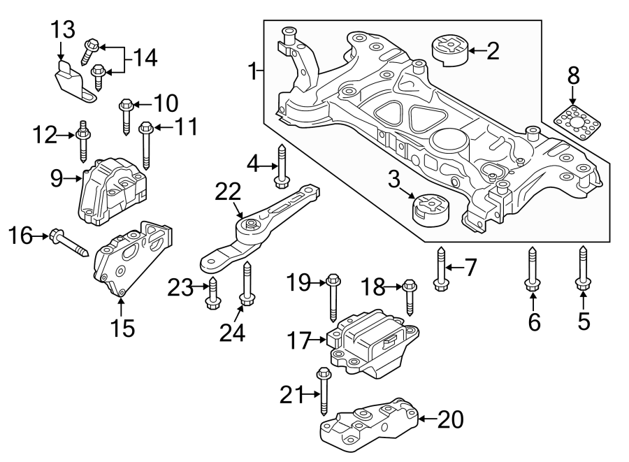 3Engine / transaxle. Front bumper & grille. Engine & TRANS mounting.https://images.simplepart.com/images/parts/motor/fullsize/9258380.png