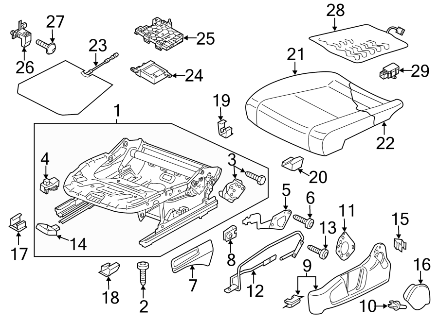 21SEATS & TRACKS. FRONT SEAT COMPONENTS.https://images.simplepart.com/images/parts/motor/fullsize/9258640.png