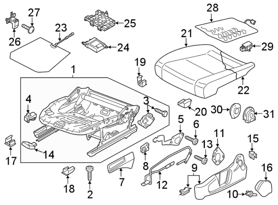 21SEATS & TRACKS. PASSENGER SEAT COMPONENTS.https://images.simplepart.com/images/parts/motor/fullsize/9258641.png