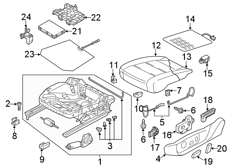 SEATS & TRACKS. DRIVER SEAT COMPONENTS.