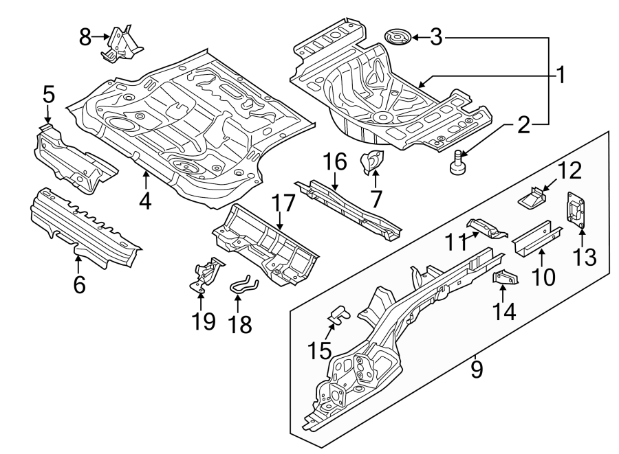 REAR BODY & FLOOR. FLOOR & RAILS.