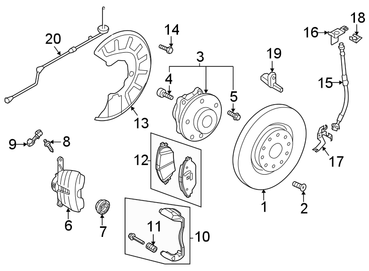 12Front suspension. Brake components.https://images.simplepart.com/images/parts/motor/fullsize/9259263.png