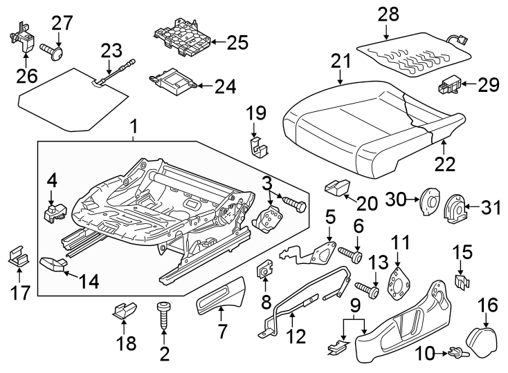 7Seats & tracks. Passenger seat components.https://images.simplepart.com/images/parts/motor/fullsize/9259415.png