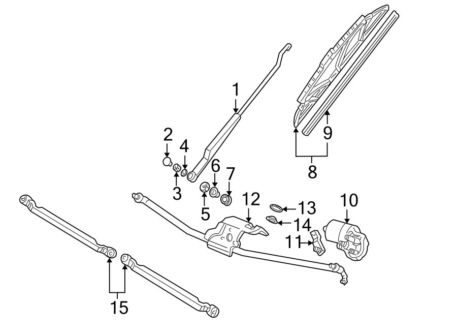 WINDSHIELD. WIPER COMPONENTS.