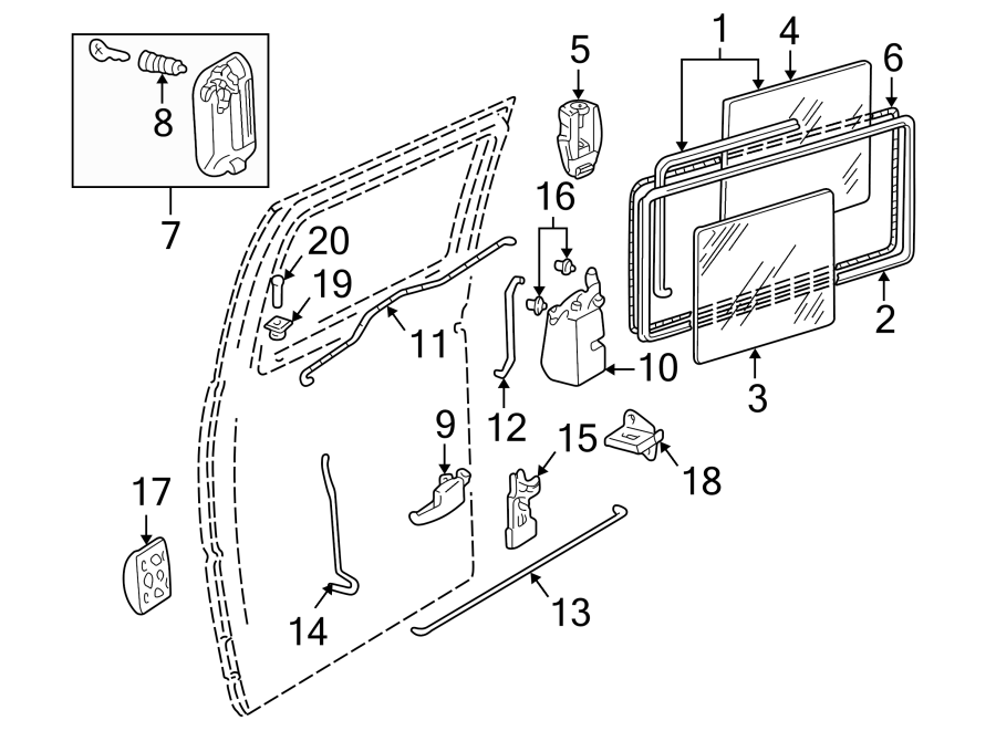 16Rear door. Glass & hardware.https://images.simplepart.com/images/parts/motor/fullsize/9260475.png