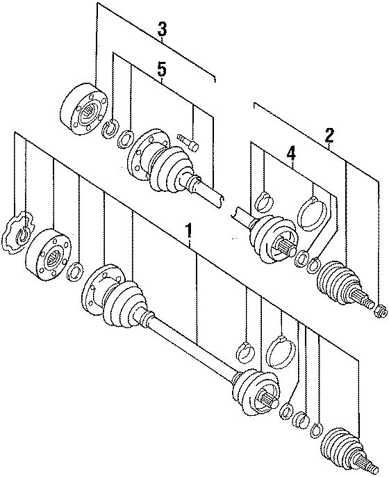 WHEELS & FRONT SUSPENSION. AXLE SHAFT.