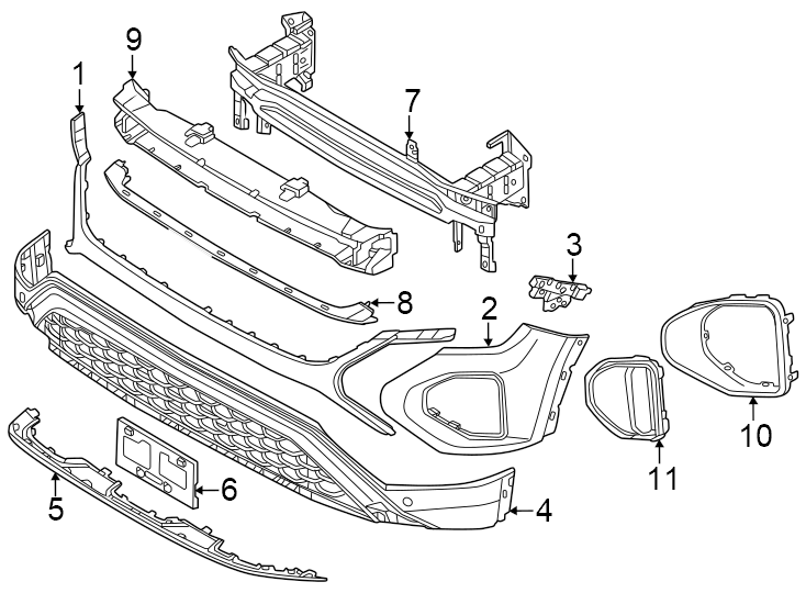 1Front bumper & grille. Bumper & components.https://images.simplepart.com/images/parts/motor/fullsize/9265003.png