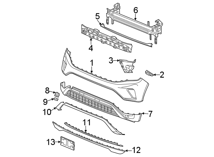 10Front bumper & grille. Bumper & components.https://images.simplepart.com/images/parts/motor/fullsize/9265007.png