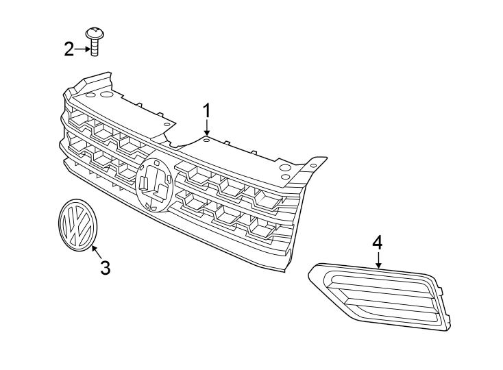 1FRONT BUMPER & GRILLE. GRILLE & COMPONENTS.https://images.simplepart.com/images/parts/motor/fullsize/9265015.png