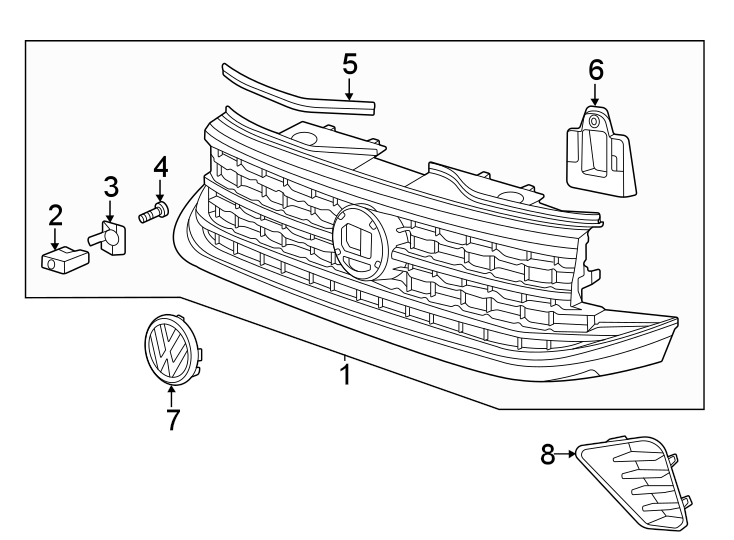 7Front bumper & grille. Grille & components.https://images.simplepart.com/images/parts/motor/fullsize/9265018.png