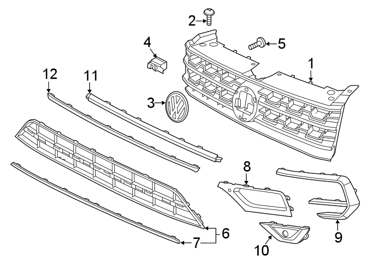 1FRONT BUMPER & GRILLE. GRILLE & COMPONENTS.https://images.simplepart.com/images/parts/motor/fullsize/9265032.png