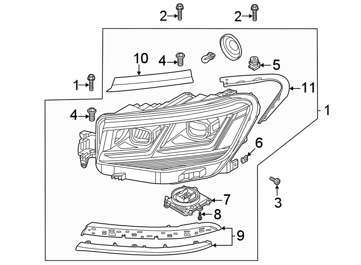 10Front lamps. Headlamp components.https://images.simplepart.com/images/parts/motor/fullsize/9265042.png