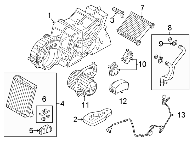 4AIR CONDITIONER & HEATER. REAR EVAPORATOR.https://images.simplepart.com/images/parts/motor/fullsize/9265150.png