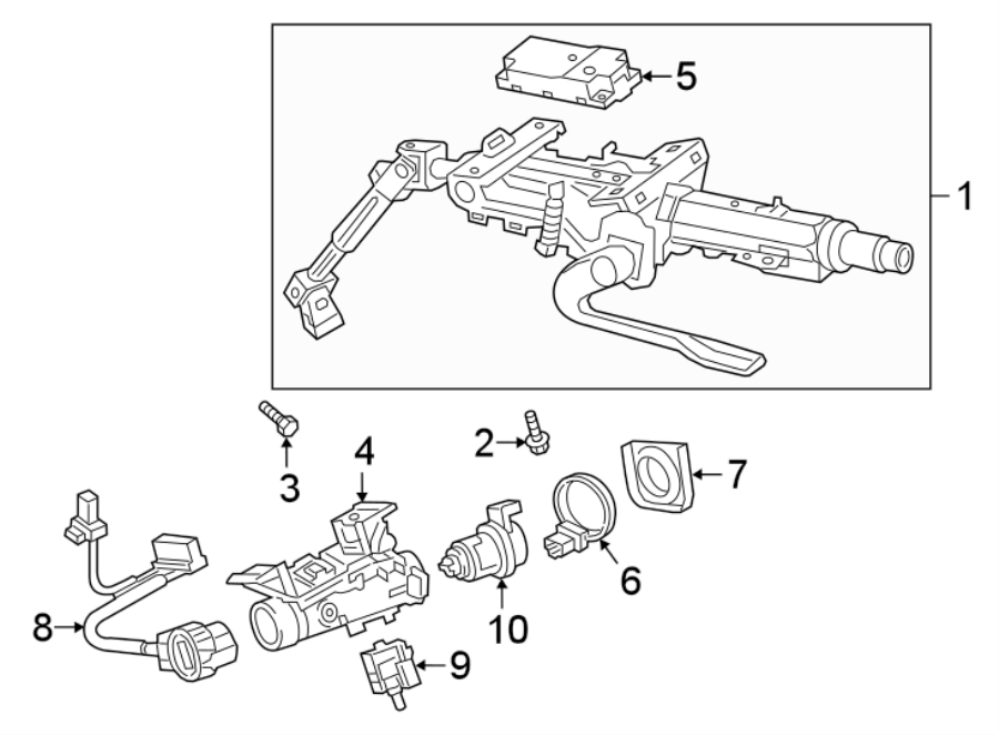 10STEERING COLUMN ASSEMBLY.https://images.simplepart.com/images/parts/motor/fullsize/9265400.png