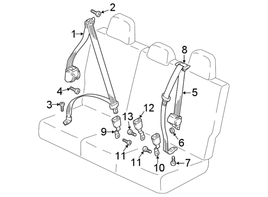 2RESTRAINT SYSTEMS. SECOND ROW SEAT BELTS.https://images.simplepart.com/images/parts/motor/fullsize/9265500.png