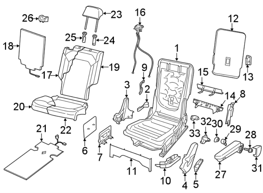 22Seats & tracks. Bumper & components. Second row seats.https://images.simplepart.com/images/parts/motor/fullsize/9265545.png