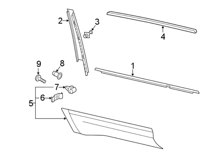 5REAR DOOR. EXTERIOR TRIM.https://images.simplepart.com/images/parts/motor/fullsize/9265655.png