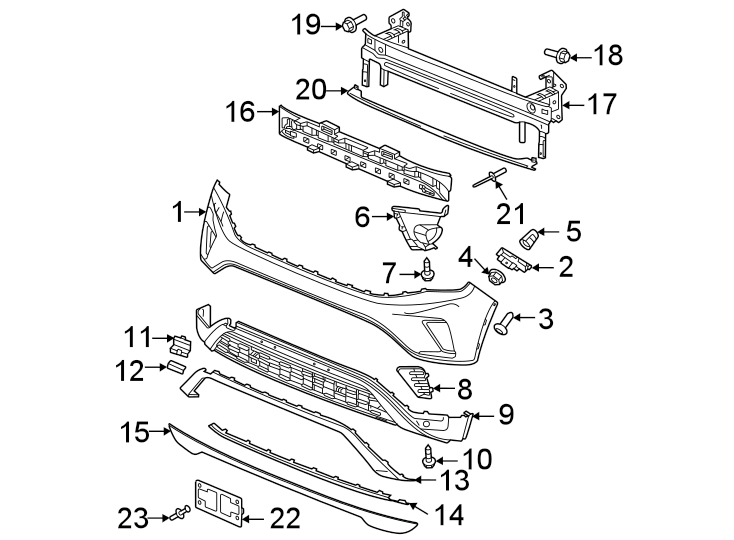 13Front bumper & grille. Bumper & components.https://images.simplepart.com/images/parts/motor/fullsize/9267005.png