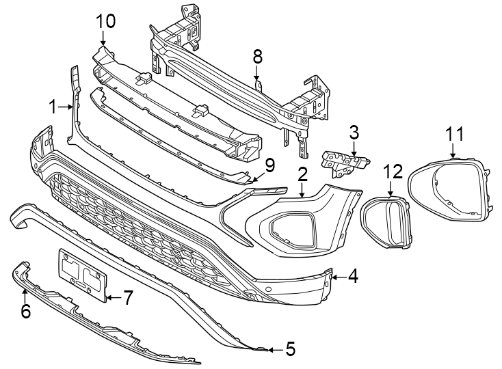 1Front bumper & grille. Bumper & components.https://images.simplepart.com/images/parts/motor/fullsize/9267007.png