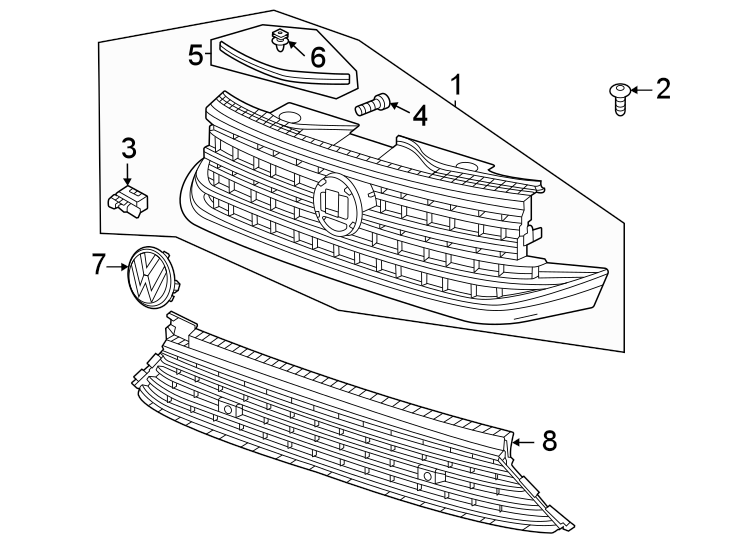 7Front bumper & grille. Grille & components.https://images.simplepart.com/images/parts/motor/fullsize/9267030.png