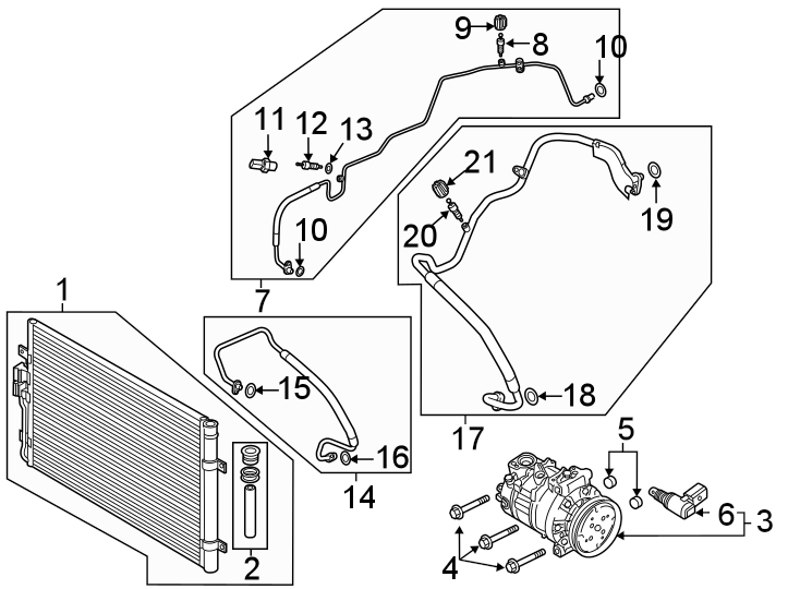 14Air conditioner & heater. Compressor & lines. Condenser.https://images.simplepart.com/images/parts/motor/fullsize/9267130.png