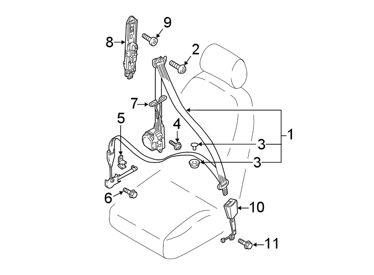 6Restraint systems. Front seat belts.https://images.simplepart.com/images/parts/motor/fullsize/9267495.png