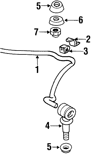 FRONT SUSPENSION. STABILIZER BAR & COMPONENTS.