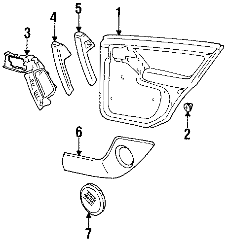 Full size assembly image of REAR DOOR. INTERIOR TRIM. (1/1)