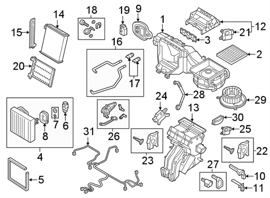 22AIR CONDITIONER & HEATER. EVAPORATOR & HEATER COMPONENTS.https://images.simplepart.com/images/parts/motor/fullsize/9272160.png