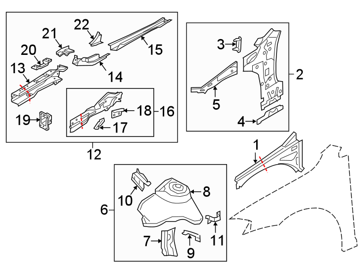 5Fender. Structural components & rails.https://images.simplepart.com/images/parts/motor/fullsize/9272185.png