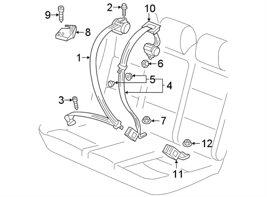 9RESTRAINT SYSTEMS. REAR SEAT BELTS.https://images.simplepart.com/images/parts/motor/fullsize/9272550.png