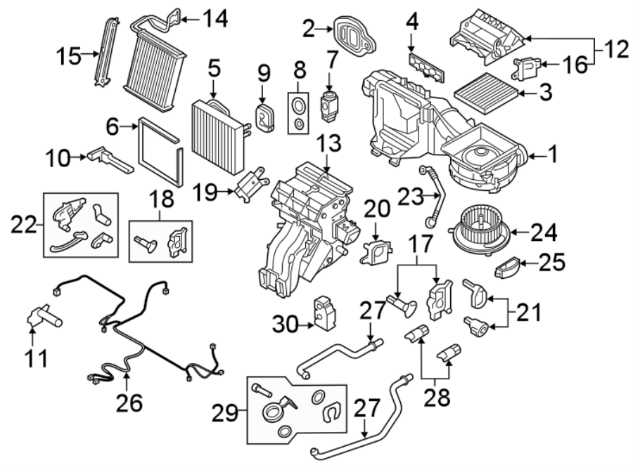 17AIR CONDITIONER & HEATER. EVAPORATOR & HEATER COMPONENTS.https://images.simplepart.com/images/parts/motor/fullsize/9273163.png