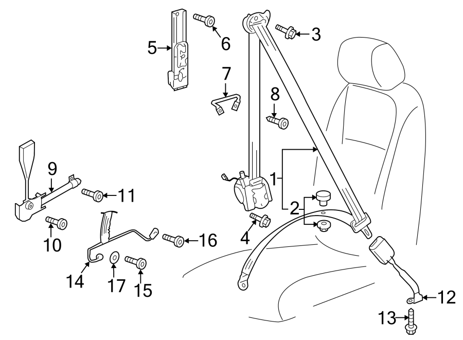 RESTRAINT SYSTEMS. FRONT SEAT BELTS.