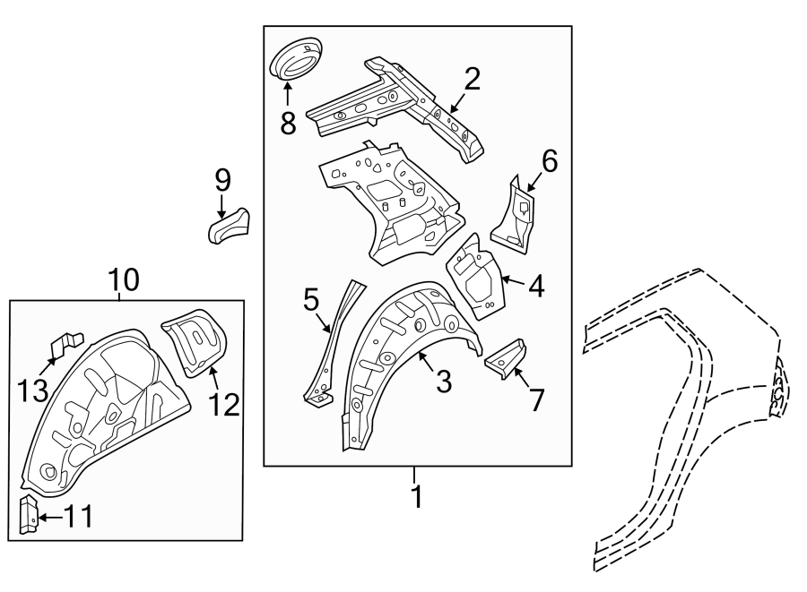 8Quarter panel. Radiator support. Inner structure.https://images.simplepart.com/images/parts/motor/fullsize/9273790.png