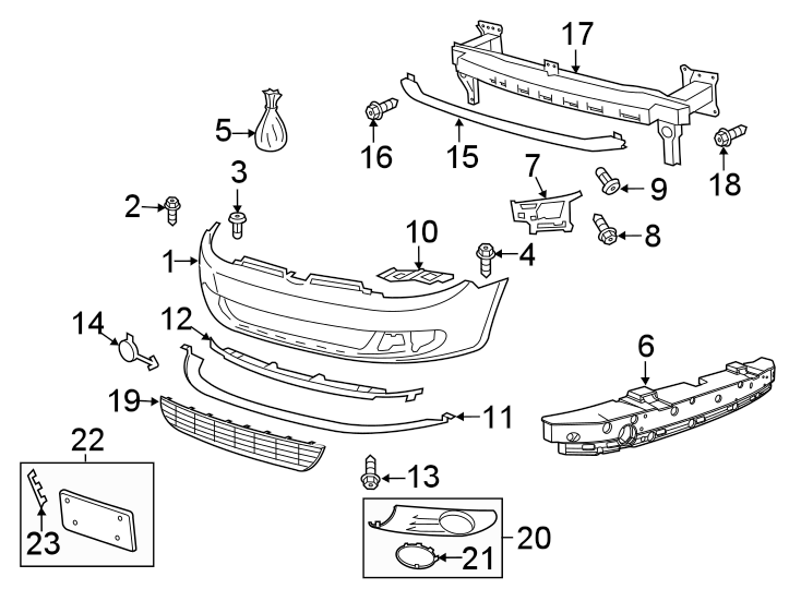 16FRONT BUMPER. BUMPER & COMPONENTS.https://images.simplepart.com/images/parts/motor/fullsize/9274005.png