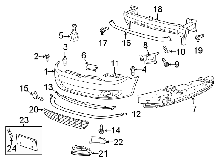 17Front bumper. Rear body & floor. Bumper & components.https://images.simplepart.com/images/parts/motor/fullsize/9274010.png