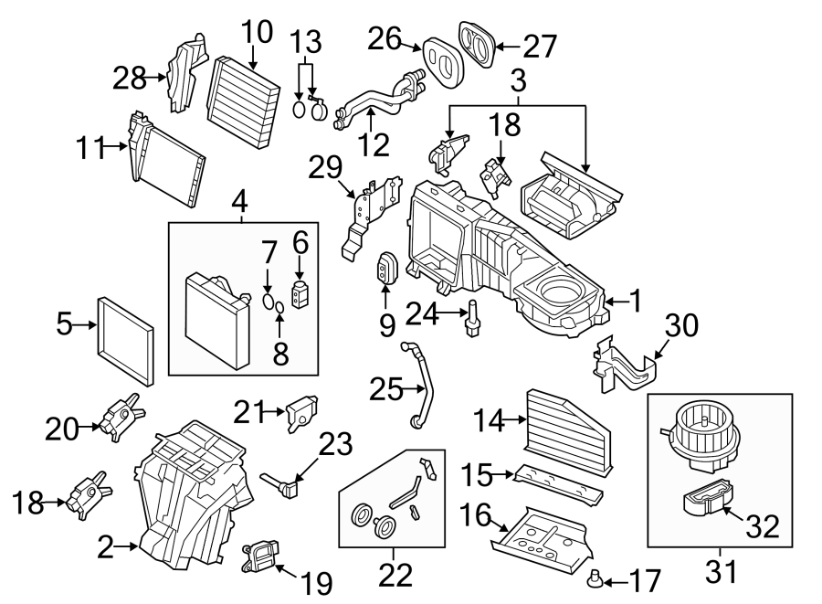 11AIR CONDITIONER & HEATER. EVAPORATOR & HEATER COMPONENTS.https://images.simplepart.com/images/parts/motor/fullsize/9274138.png