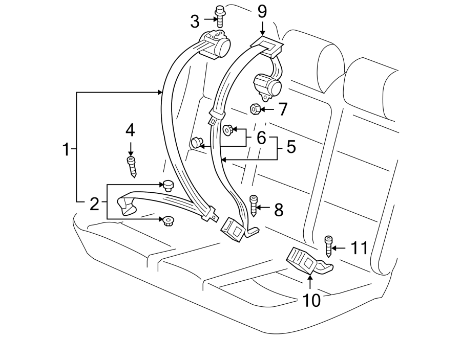 4RESTRAINT SYSTEMS. REAR SEAT BELTS.https://images.simplepart.com/images/parts/motor/fullsize/9274518.png