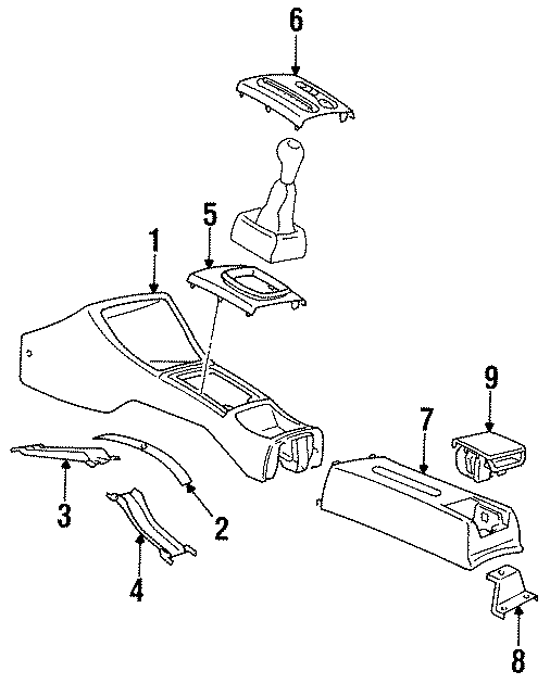 Full size assembly image of FRONT CONSOLE. (1/1)
