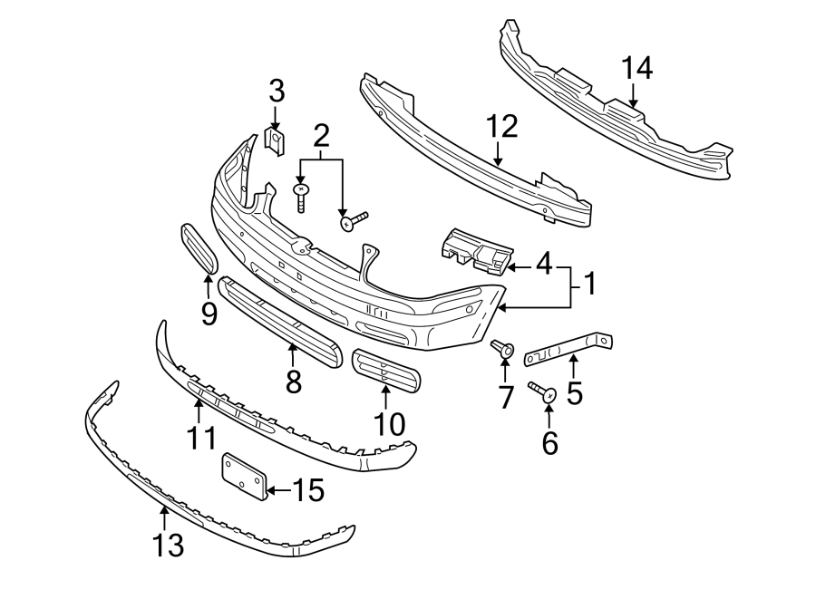 3FRONT BUMPER. BUMPER & COMPONENTS.https://images.simplepart.com/images/parts/motor/fullsize/9276010.png