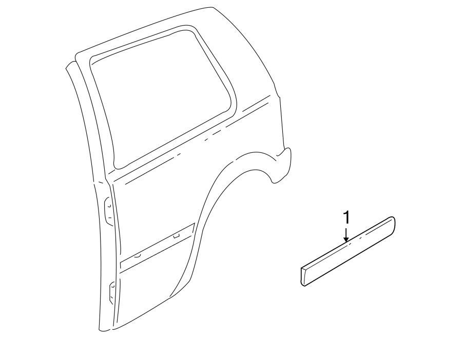 1REAR DOOR. EXTERIOR TRIM.https://images.simplepart.com/images/parts/motor/fullsize/9276635.png