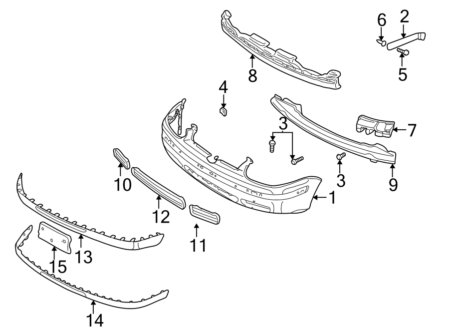 14FRONT BUMPER. BUMPER & COMPONENTS.https://images.simplepart.com/images/parts/motor/fullsize/9277012.png