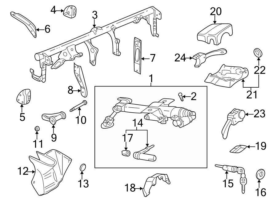 23SHROUD. STEERING COLUMN ASSEMBLY. SWITCHES & LEVERS.https://images.simplepart.com/images/parts/motor/fullsize/9277402.png