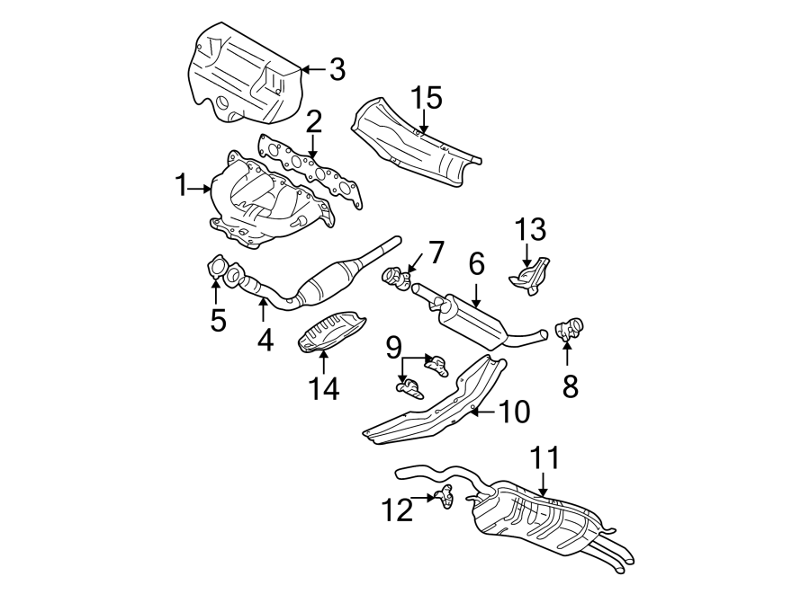 15EXHAUST SYSTEM. EXHAUST COMPONENTS. MANIFOLD.https://images.simplepart.com/images/parts/motor/fullsize/9277700.png